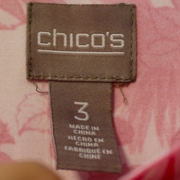 Chico’s Pink Floral Blouse - Picture 3 of 3